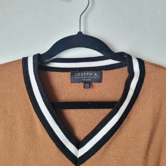 Joseph A V-Neck Color Block Sweater - Picture 2 of 7